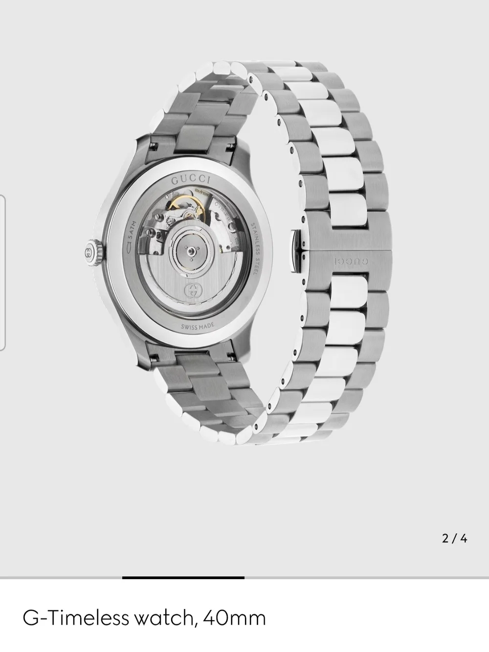 Gucci G-Timeless 40mm Blue Dial Silver Bracelet Watch